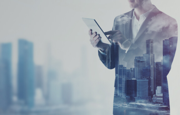 Man Working on digital Market Research